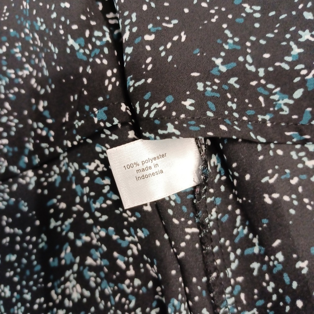 Women's Lane Bryant Black & Blue Floral Cinched Waist Lightweight Tunic Size 16 - Picture 10 of 11